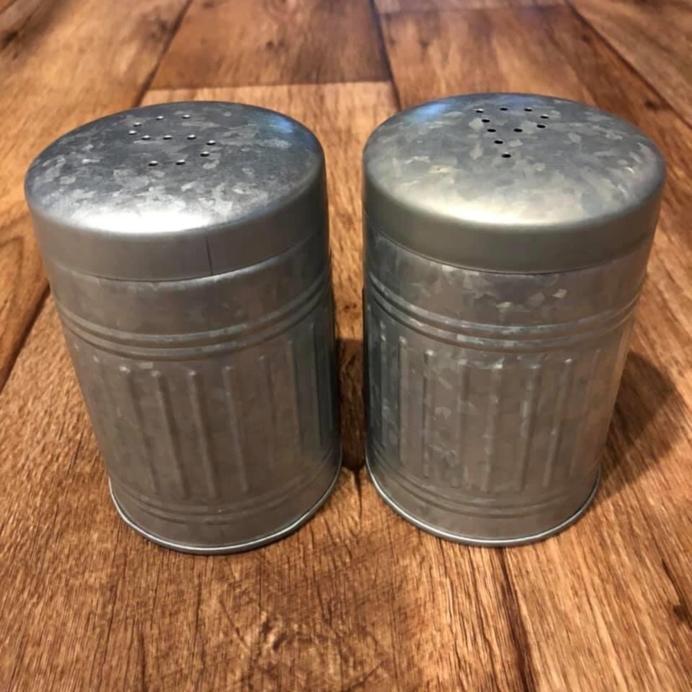 NEW Galvanized Salt & Pepper Shakers